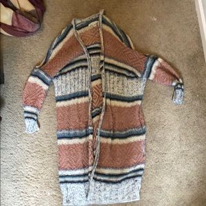 Striped cardigan sweater